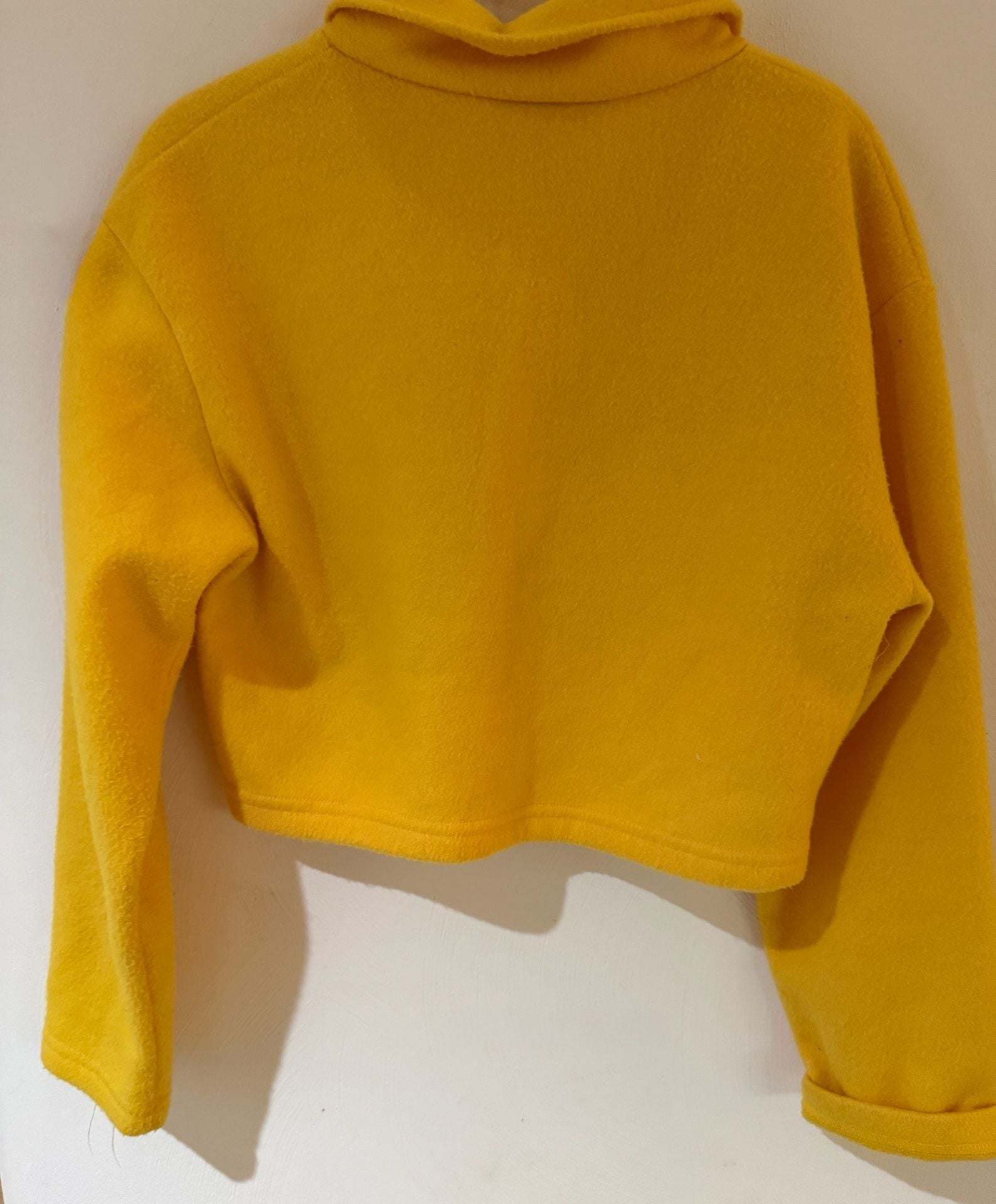 Vintage R4R Rave 4 Real Jacket Womens S Yellow Cropped Fuzzy Zip Made USA 90s 6