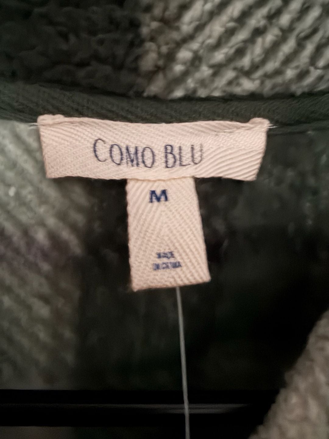 Como Blu Plaid Sherpa Shacket Green White 4