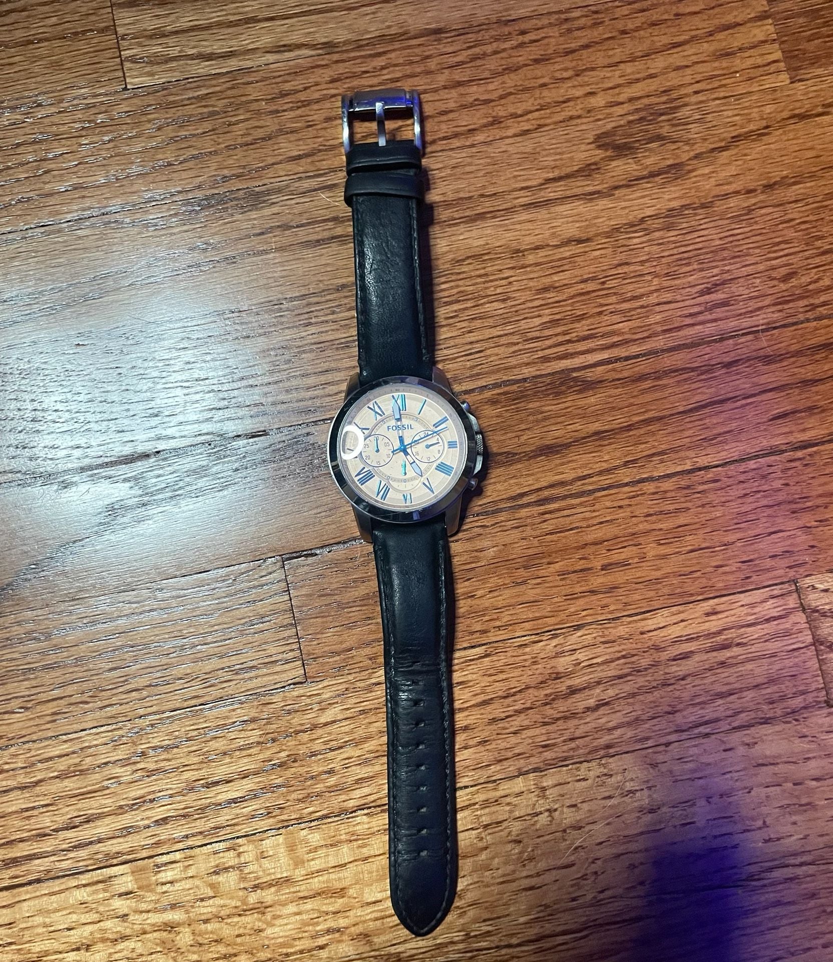 Fossil Grant Chronograph Watch FS4989 Black Leather 2