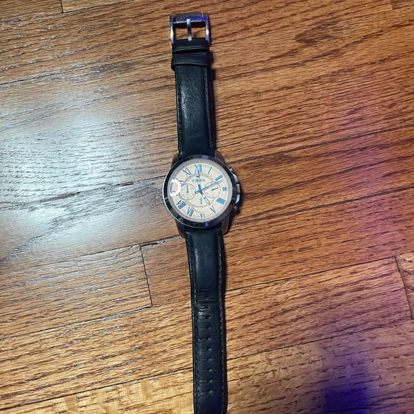 Fossil Grant Chronograph Watch FS4989 Black Leather
