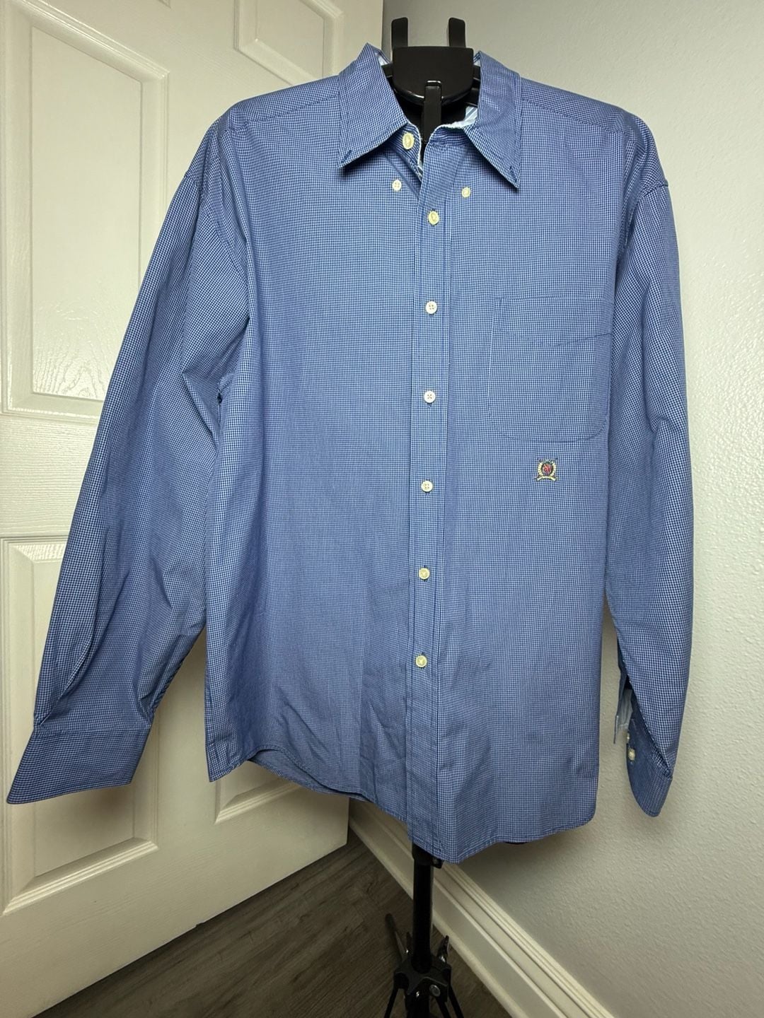 Vintage Tommy Hilfiger Golf Long Sleeve Button Down Shirt Size XL Blue 2