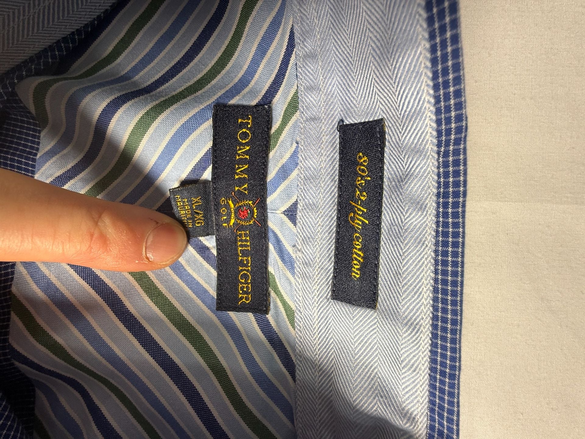 Vintage Tommy Hilfiger Golf Long Sleeve Button Down Shirt Size XL Blue 3