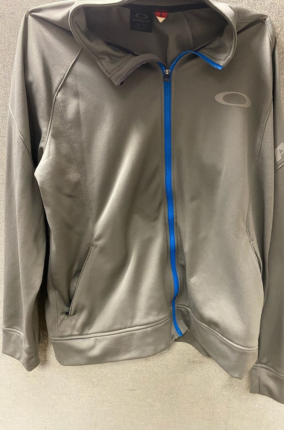 Oakley Full Zip Light Grey Hoodie Size XL 2