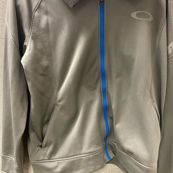Oakley Full Zip Light Grey Hoodie Size XL 