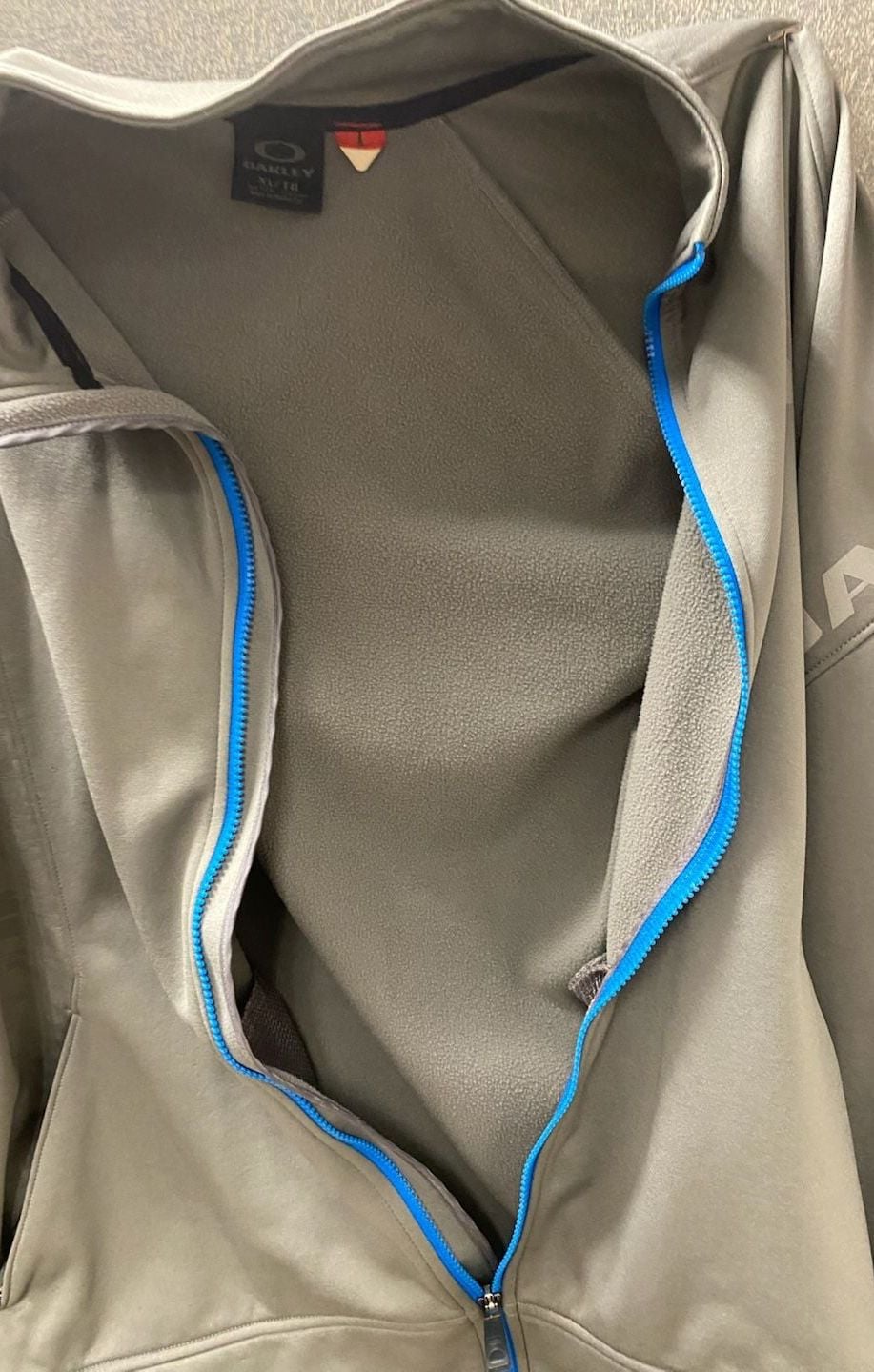 Oakley Full Zip Light Grey Hoodie Size XL 5