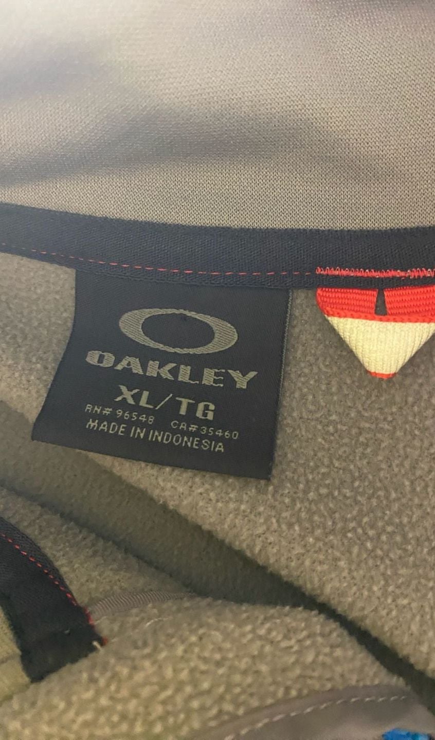 Oakley Full Zip Light Grey Hoodie Size XL 4