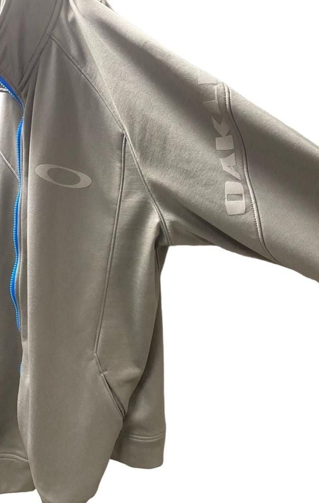 Oakley Full Zip Light Grey Hoodie Size XL 8