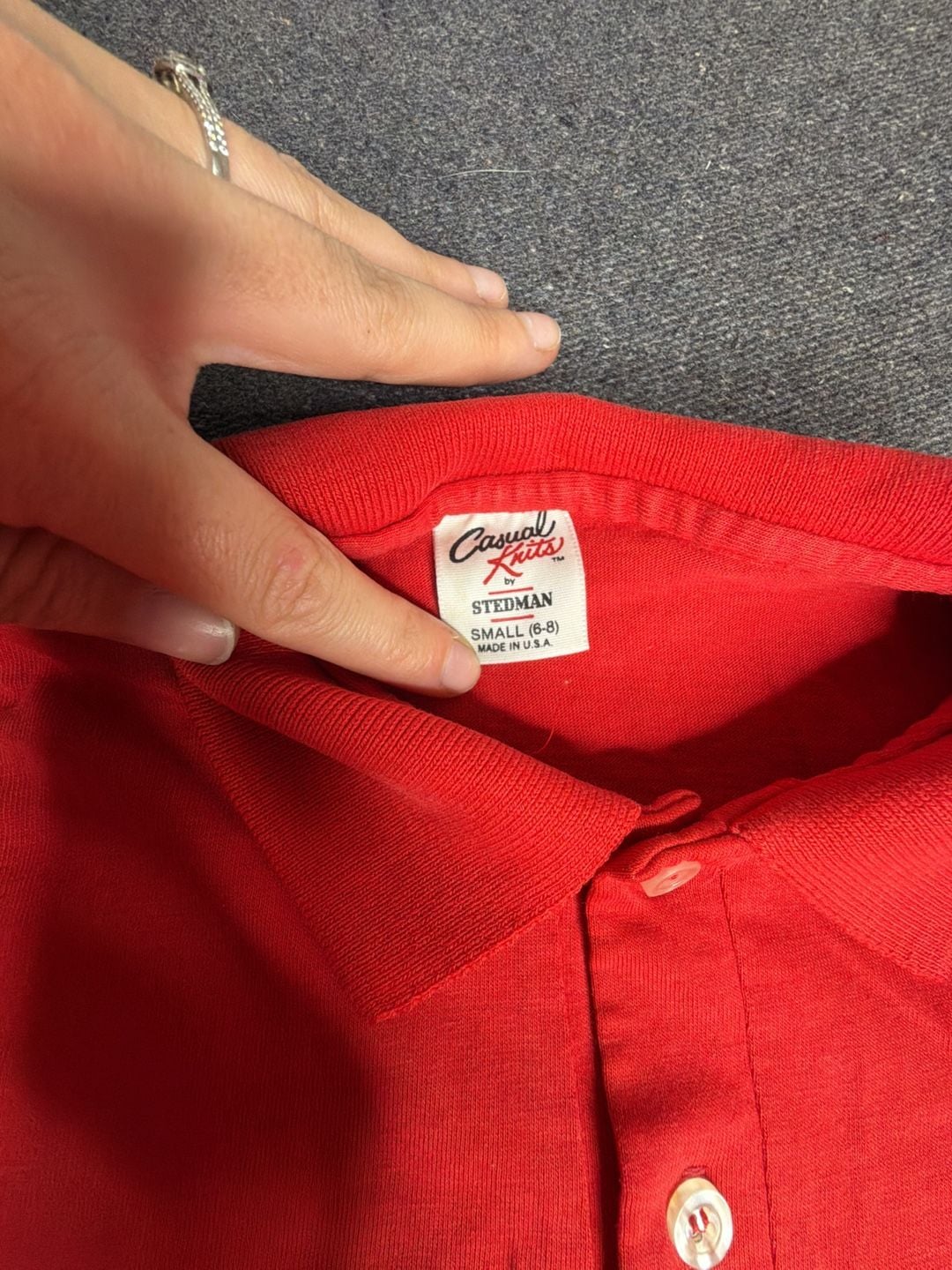 Casual Knits by Stedman Polo Shirt Size Small (6-8) Red 3