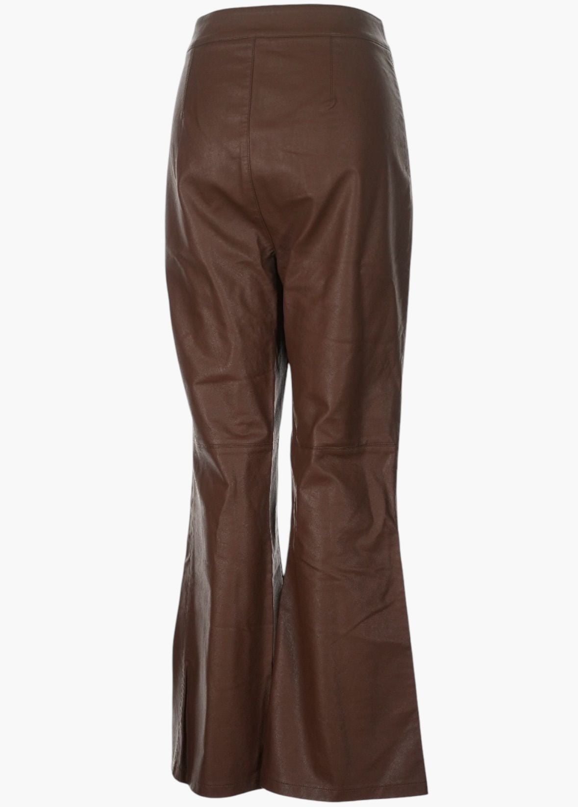 Free People Faux Leather Flare Pants Size 8 Brown 3