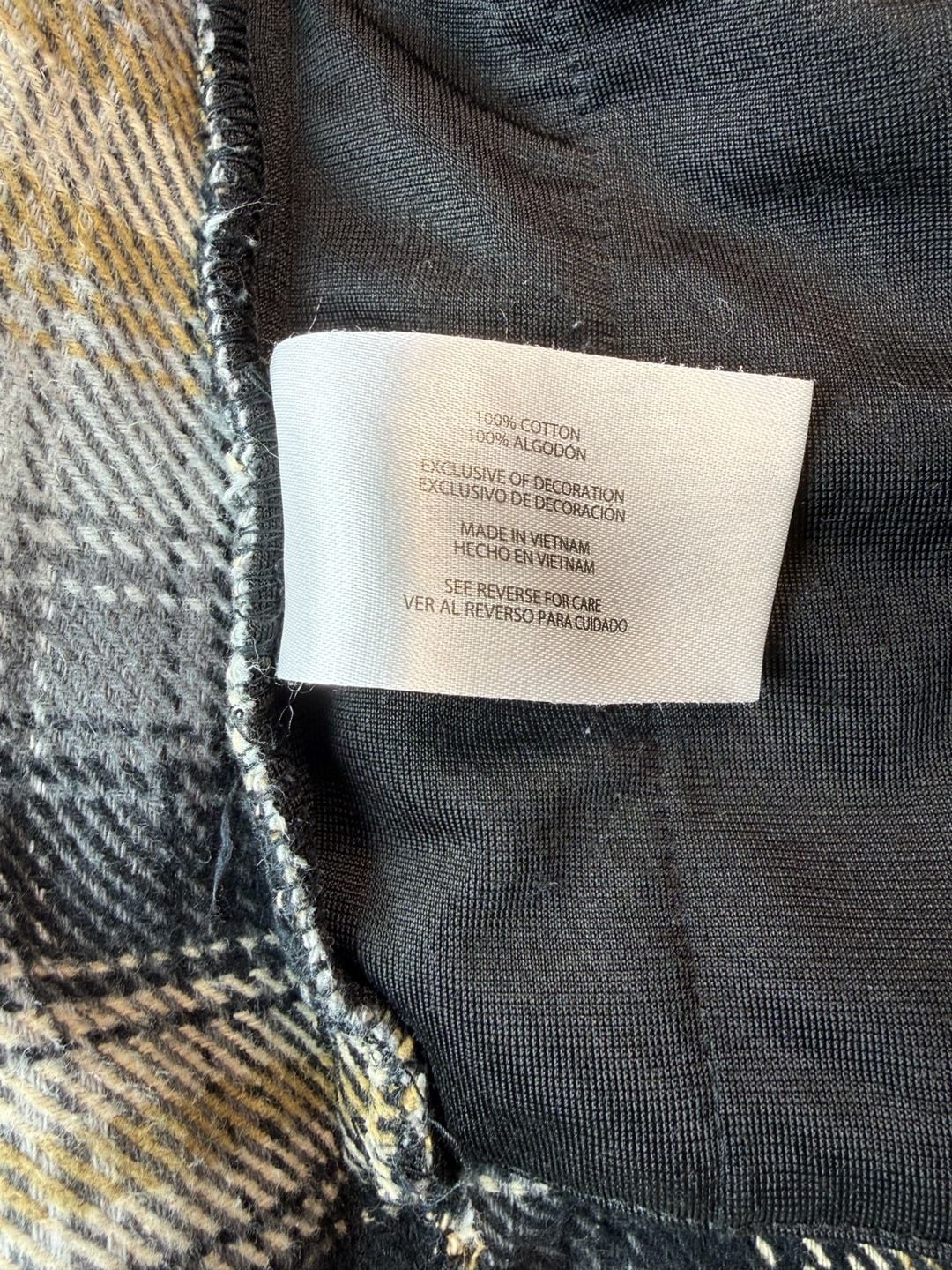 Orvis Plaid Flannel Shirt Size Large Grey Black Yellow Long Sleeve 8