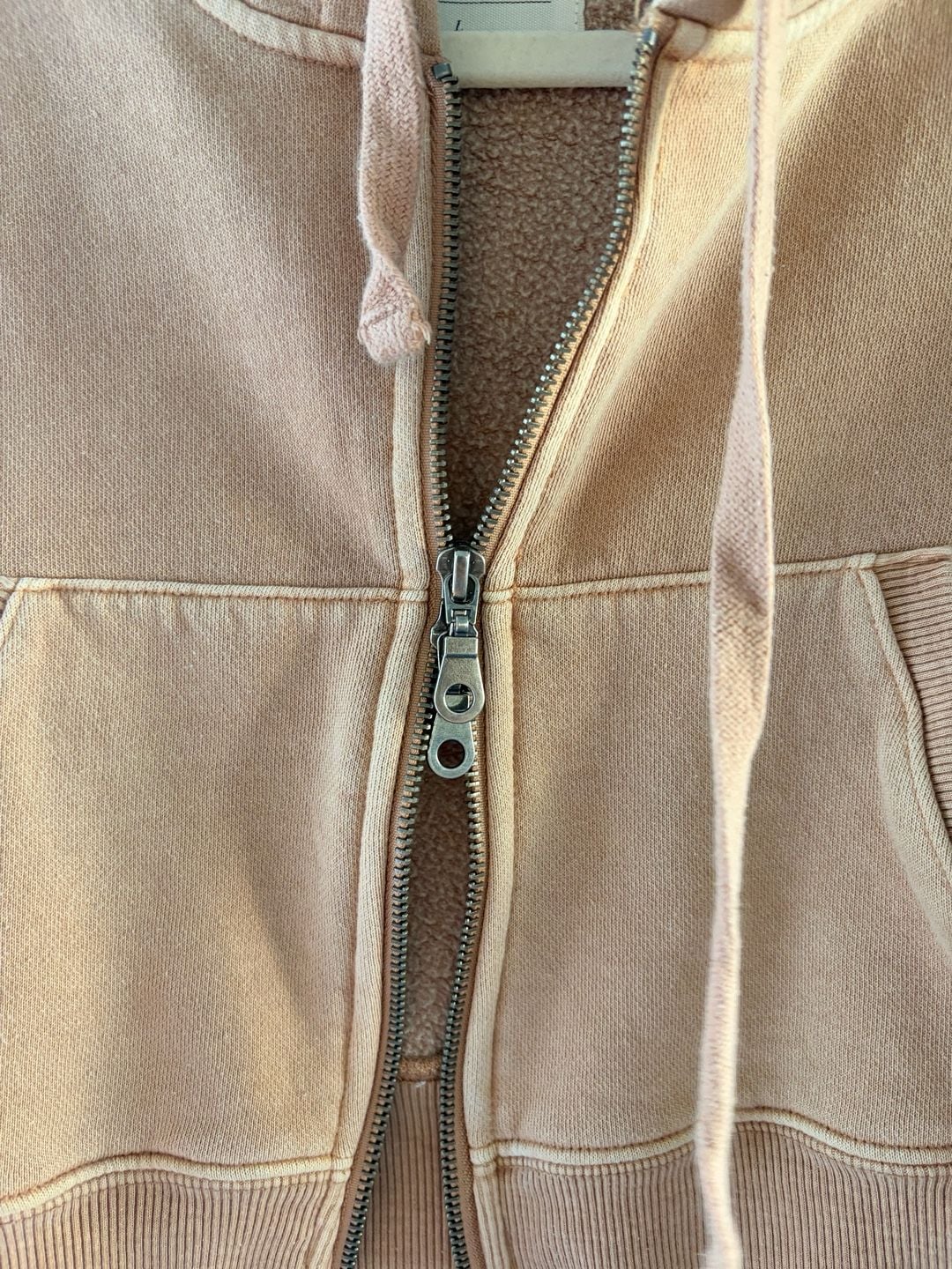 Aeropostale Cropped Zip Up Hoodie Size L Tan 8