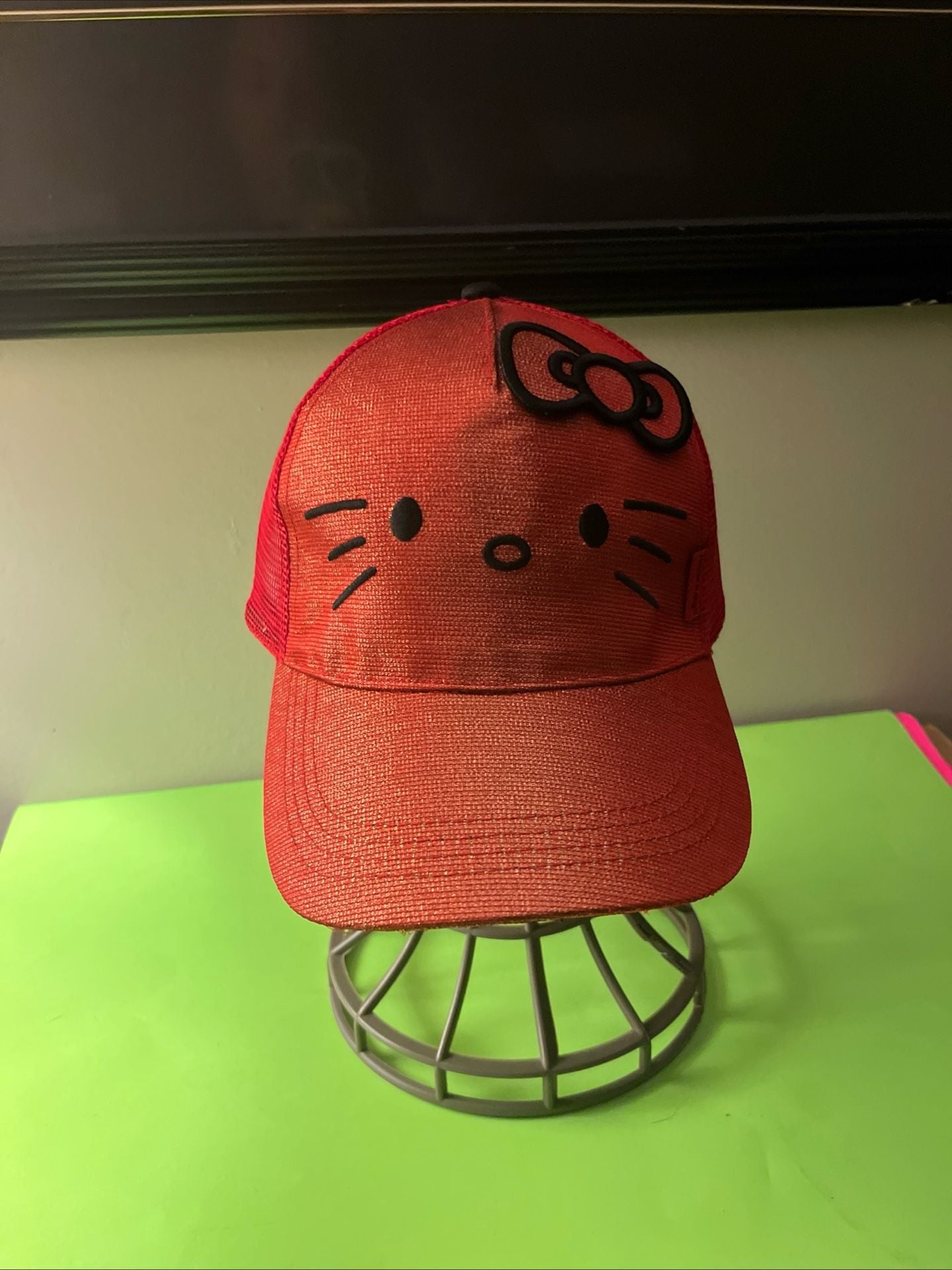 Sanrio Hello Kitty Shimmery Trucker Hat Red Snapback 2