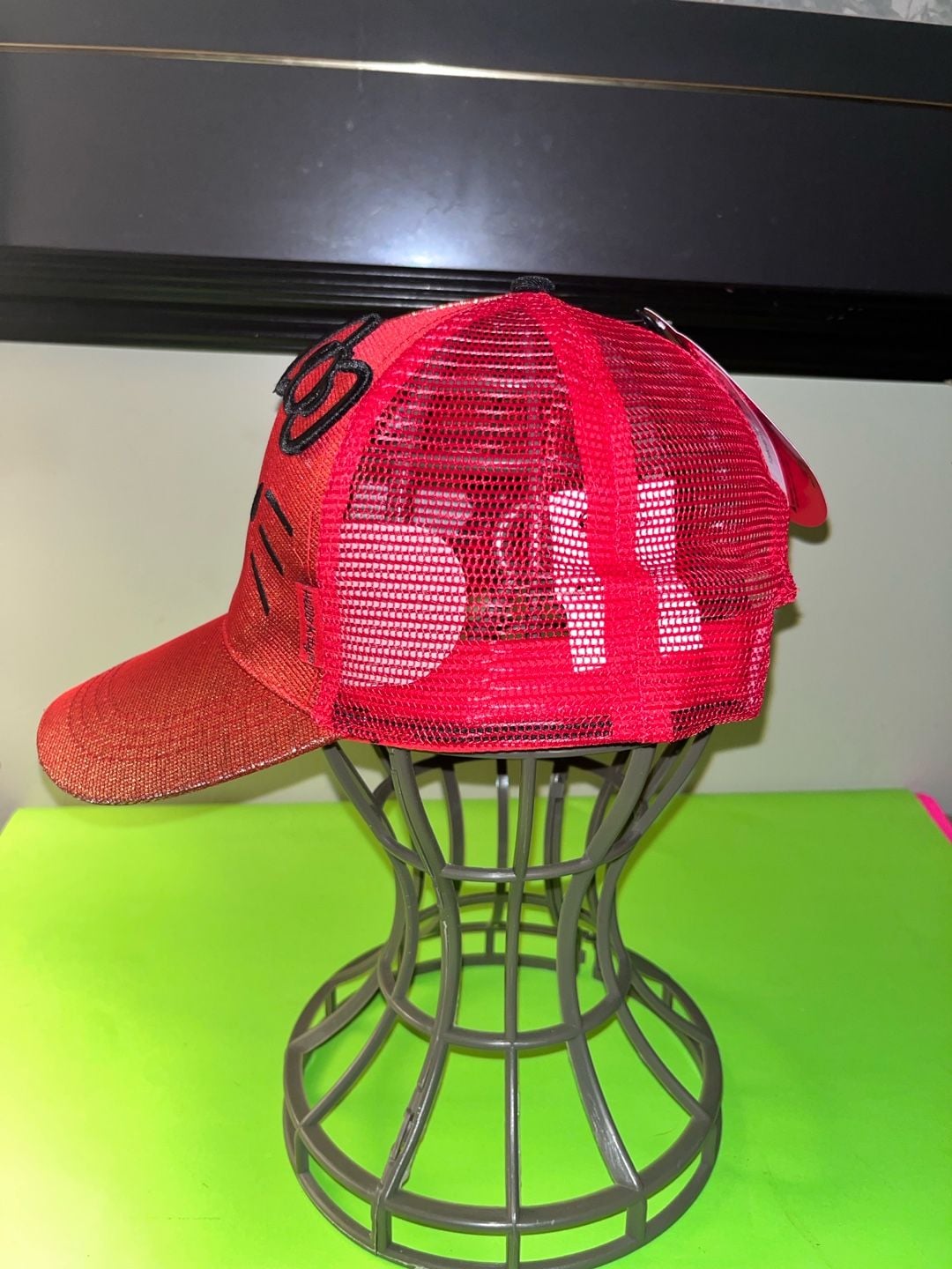 Sanrio Hello Kitty Shimmery Trucker Hat Red Snapback 7