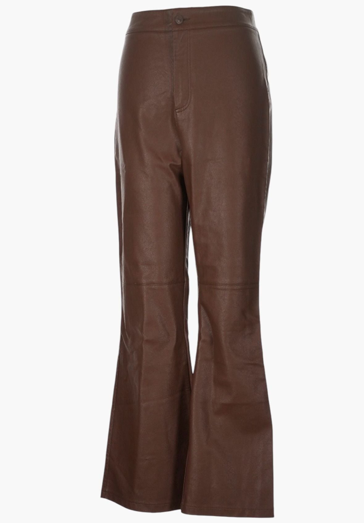 Free People Faux Leather Flare Pants Size 8 Brown 2