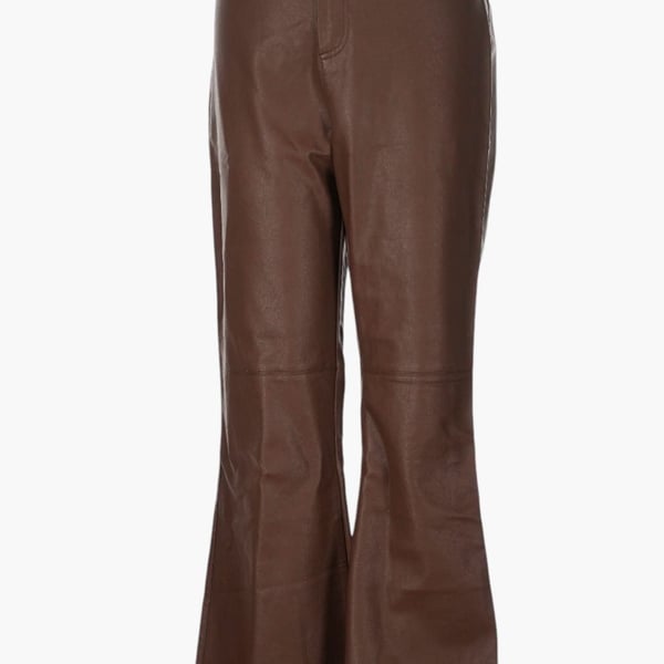 Free People Faux Leather Flare Pants Size 8 Brown