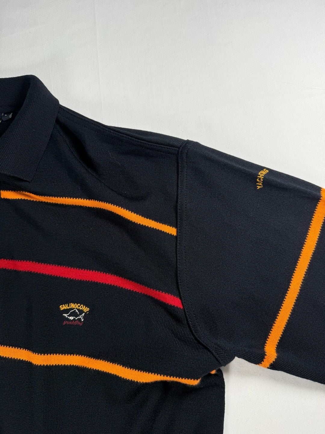 Vintage David Wilyms Sailing Comp Yachting Sweater Size L Striped Pullover Navy 7