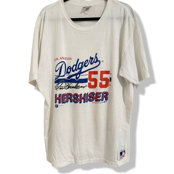 Nutmeg Mills Los Angeles Dodgers Orel Hershiser T-Shirt Size XL Vintage