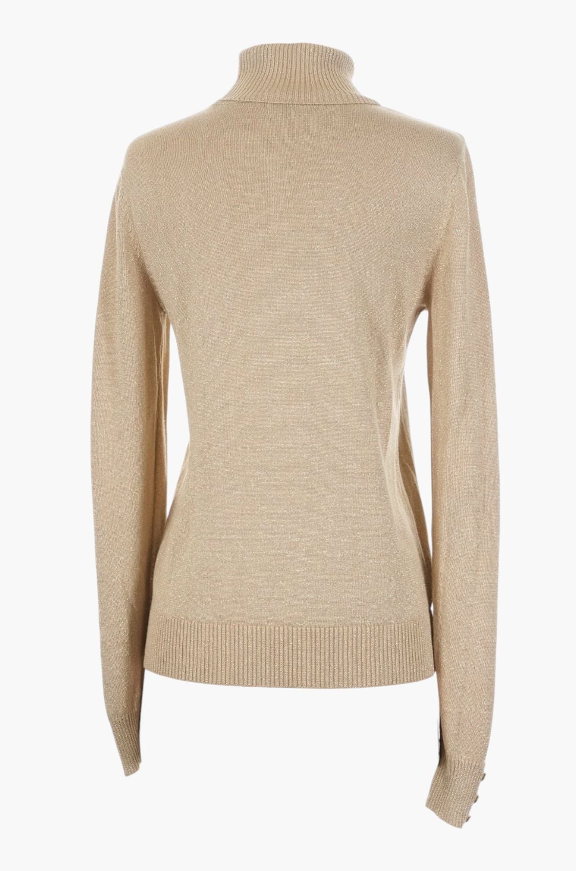 Joseph A. Turtleneck Sweater Size S Gold Metallic Viscose Blend 3