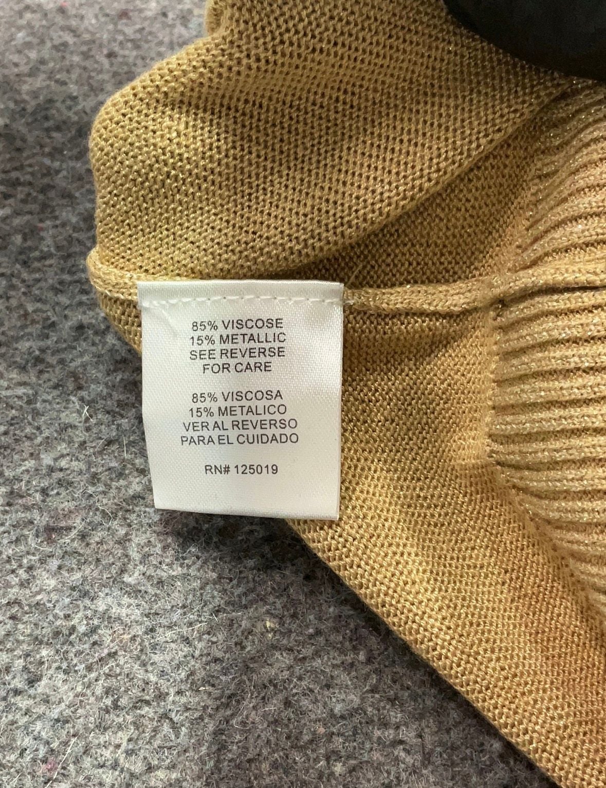 Joseph A. Turtleneck Sweater Size S Gold Metallic Viscose Blend 5