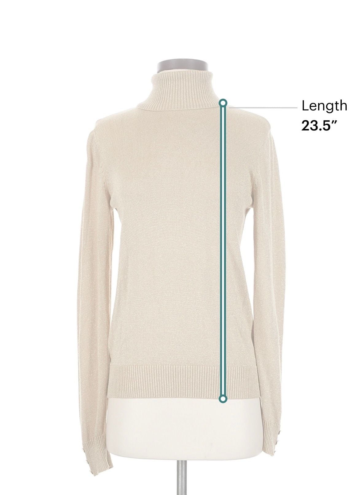 Joseph A. Turtleneck Sweater Size S Gold Metallic Viscose Blend 7