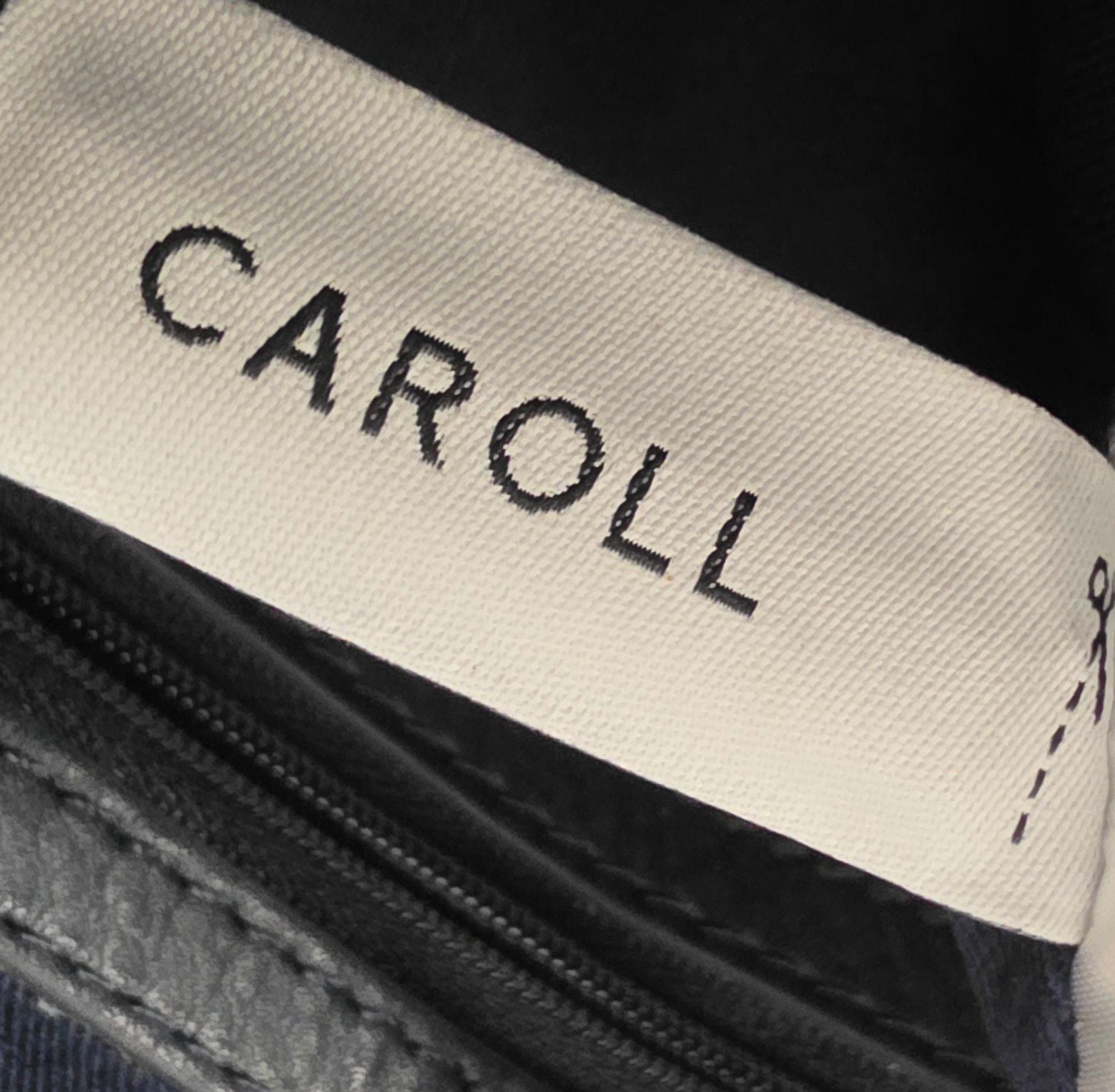 CAROLL Paris Genuine Cowhide Leather Navy Ivory Stripe Shoulder Crossbody Bag 8