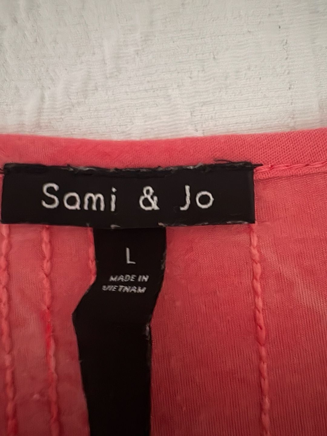 Sami & Jo Blouse Size L Red Sequins Tie Dye Tunic Top 4