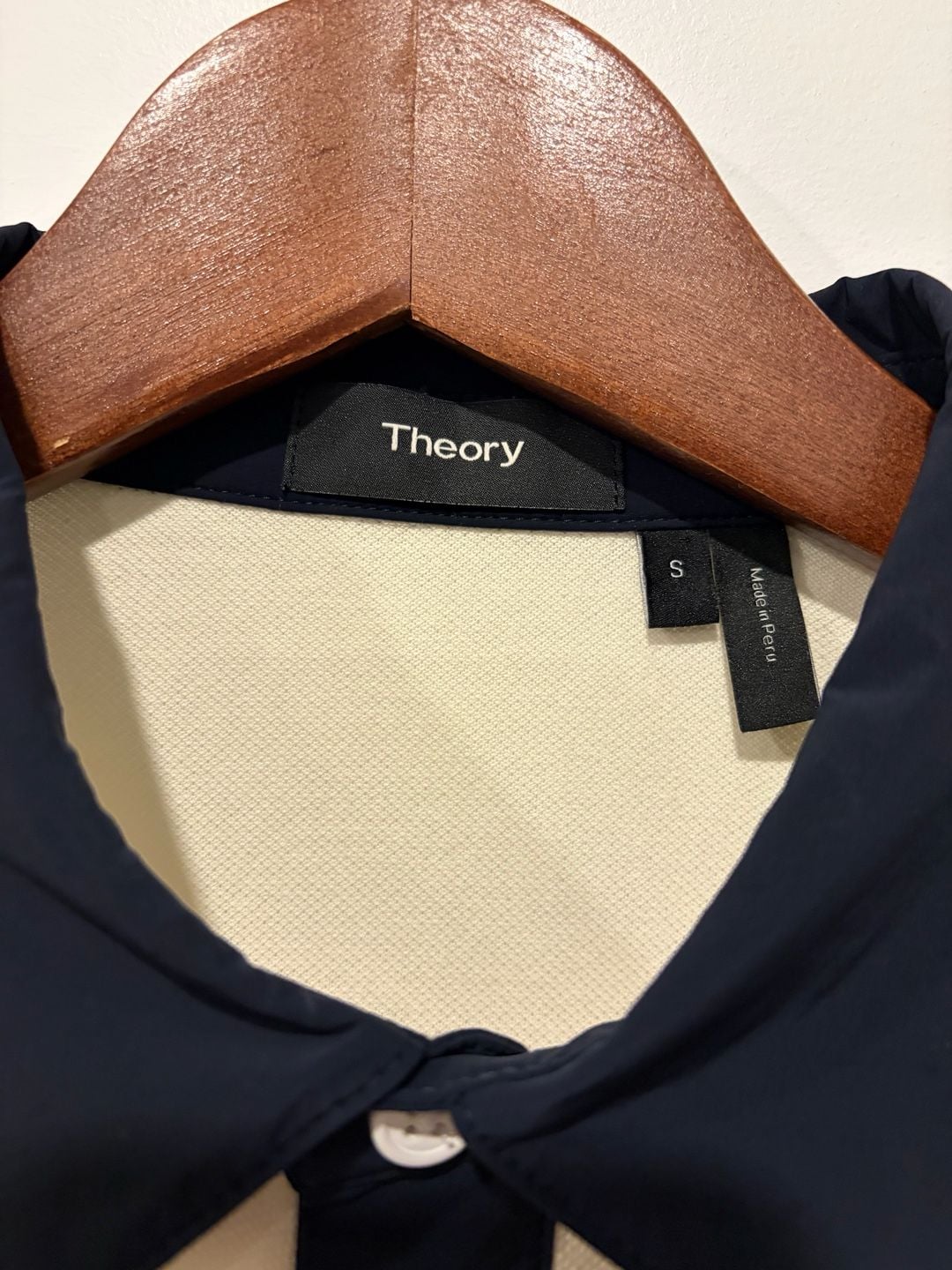Theory Tech Polo Function Pique Size S White Navy 5
