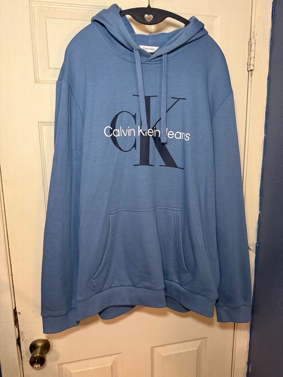 Calvin Klein Jeans Monogram Hoodie Blue Coast 3