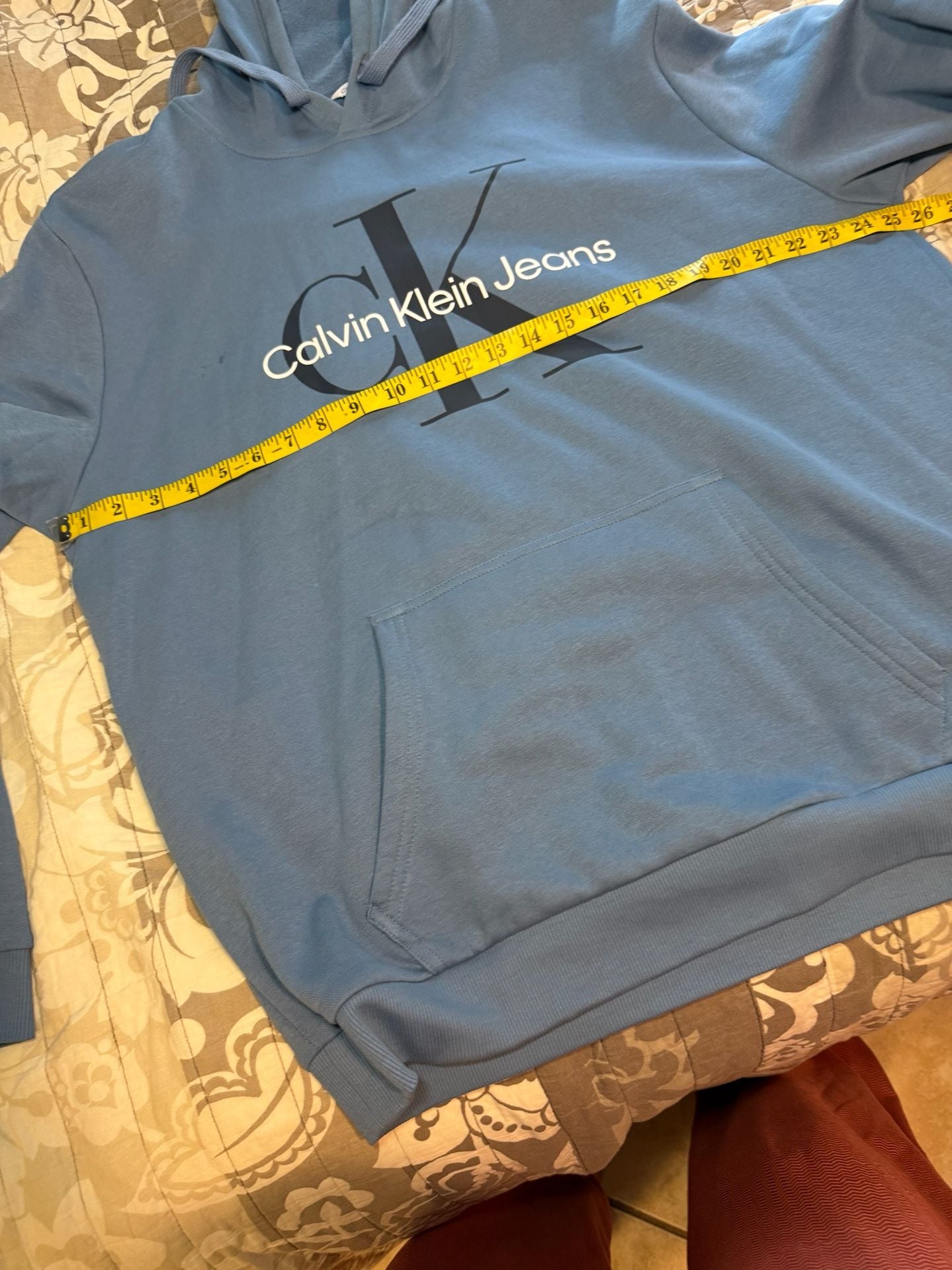 Calvin Klein Jeans Monogram Hoodie Blue Coast 5