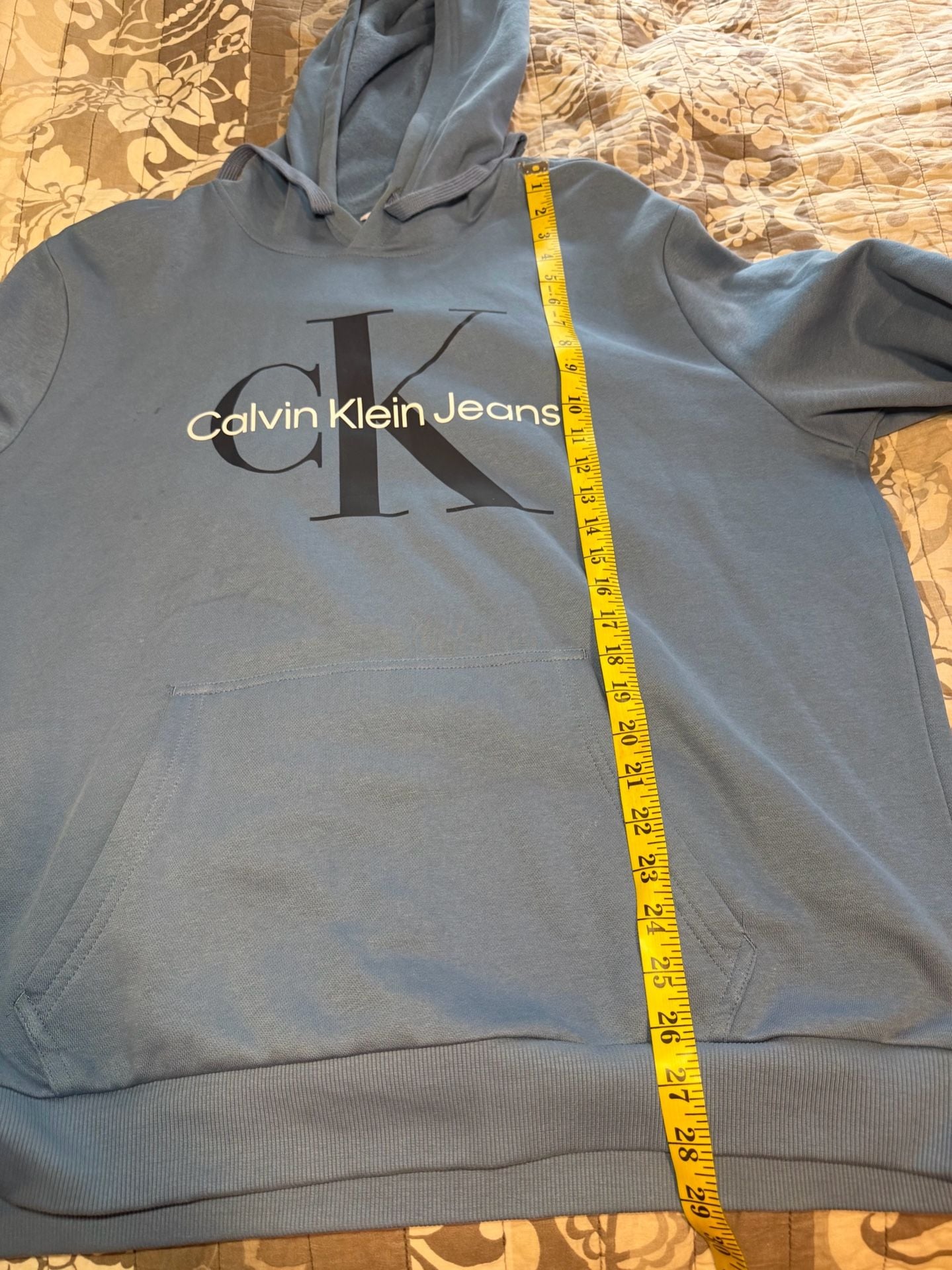 Calvin Klein Jeans Monogram Hoodie Blue Coast 7