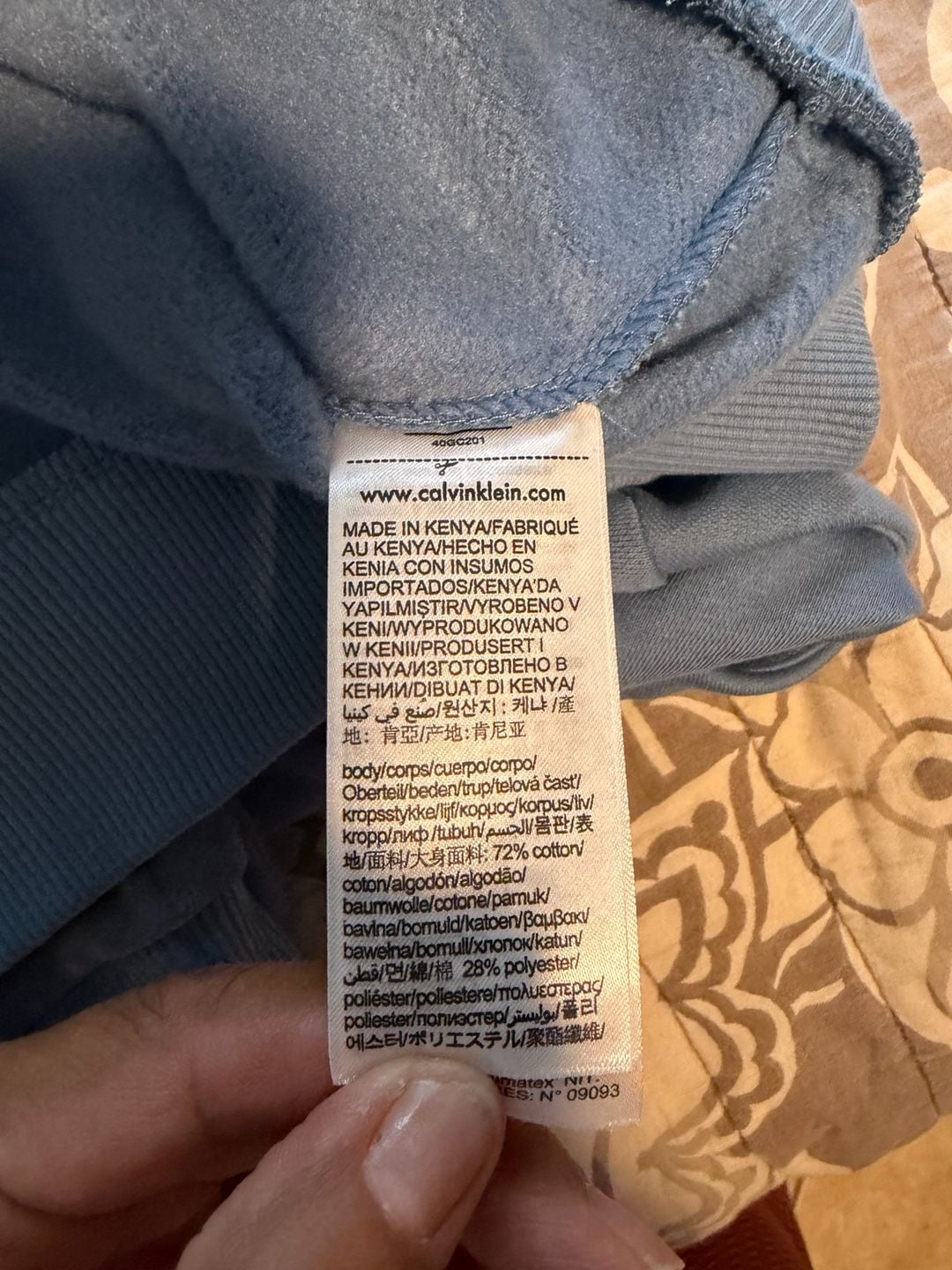 Calvin Klein Jeans Monogram Hoodie Blue Coast 9