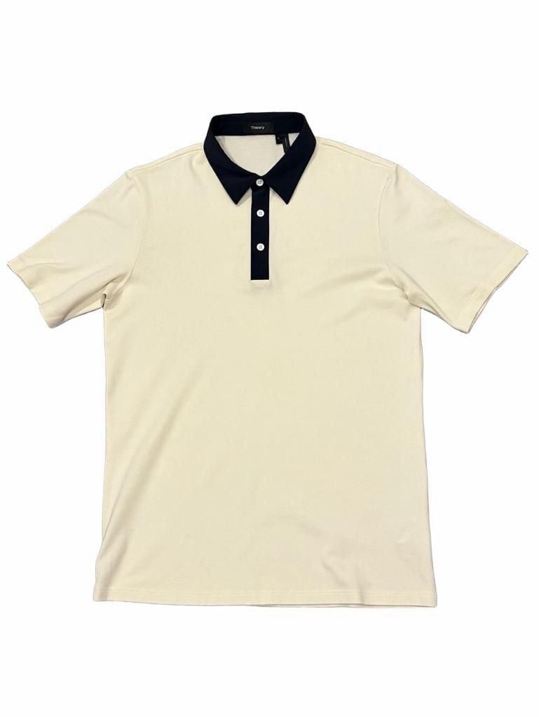 Theory Tech Polo Function Pique Size S White Navy 2
