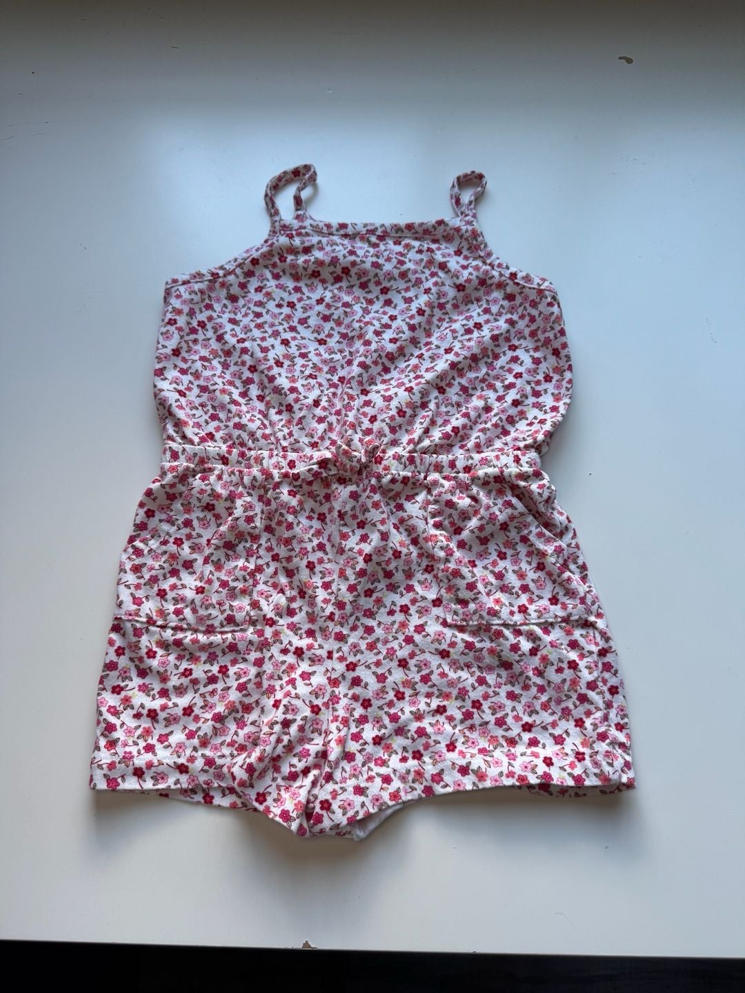Wonder Nation Romper Size 5T Red Floral Print 2