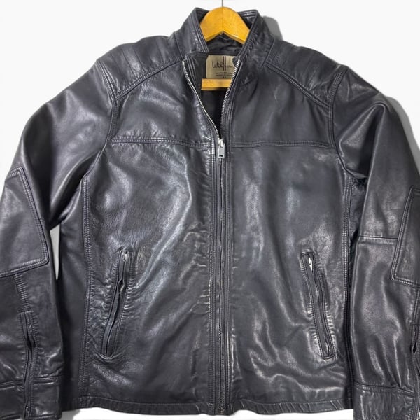 Wilsons Vintage USA Genuine Leather Cafe Racer Jacket Men’s XL Black