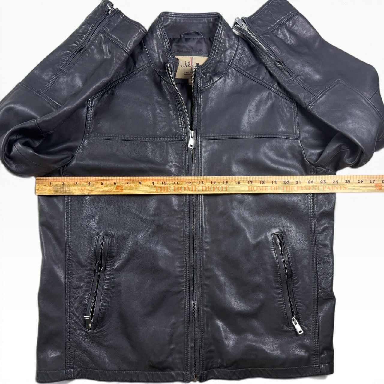 Wilsons Vintage USA Genuine Leather Cafe Racer Jacket Men’s XL Black 7