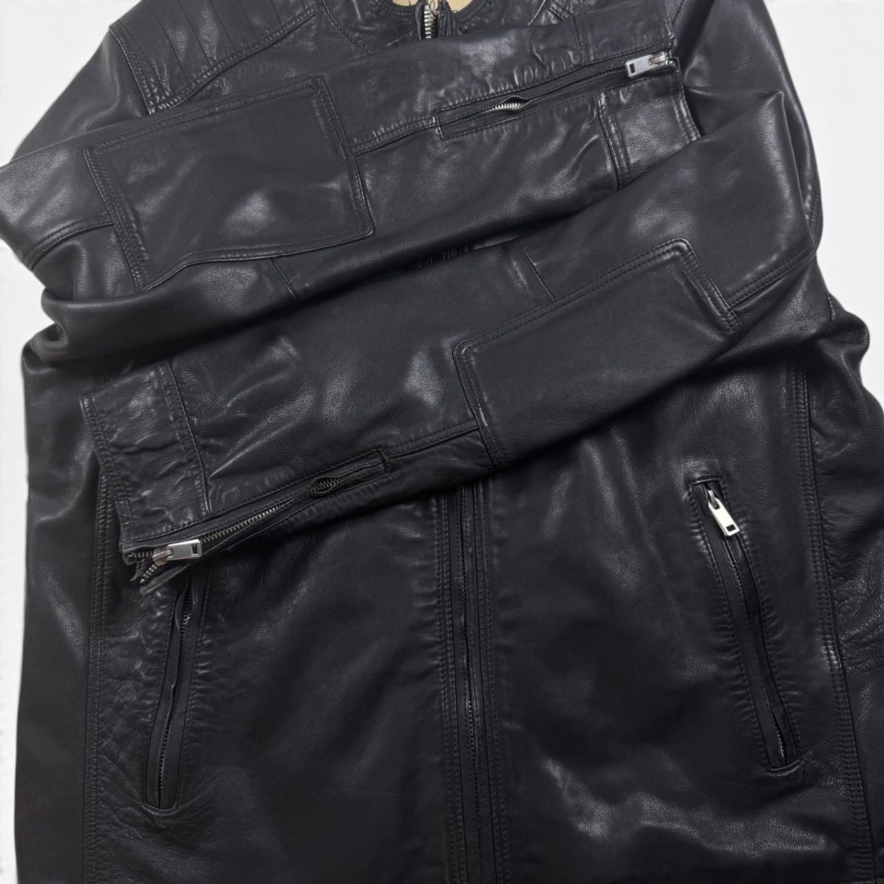 Wilsons Vintage USA Genuine Leather Cafe Racer Jacket Men’s XL Black 9