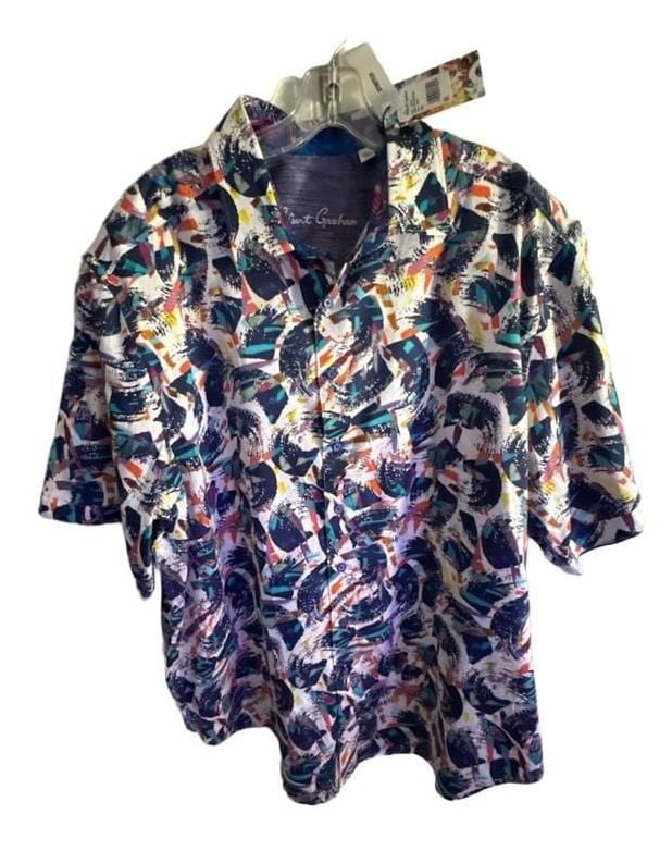 Robert Graham Walsh Shirt 1XL Multi Abstract Print NWT $200+ 3