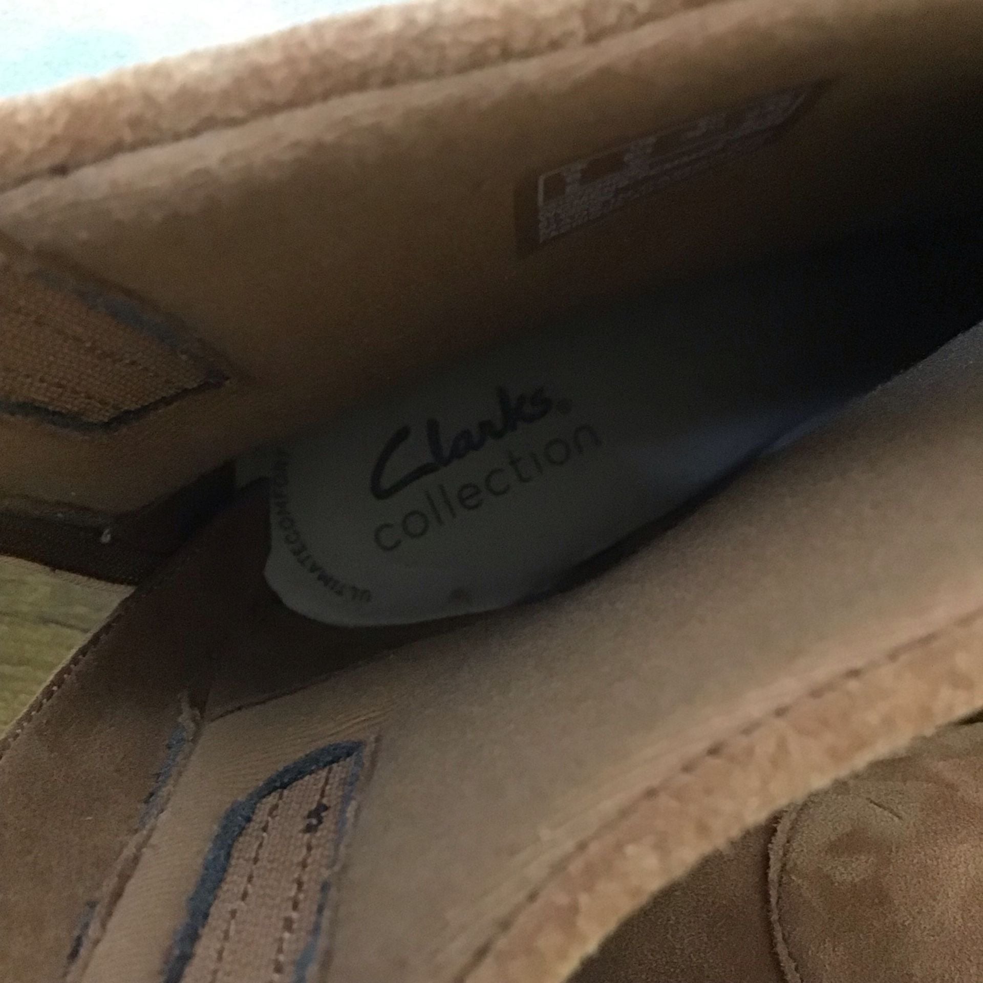 Clarks Teresa Suede Ankle Boots Tan Block Heel Women’s Size 8.5 9