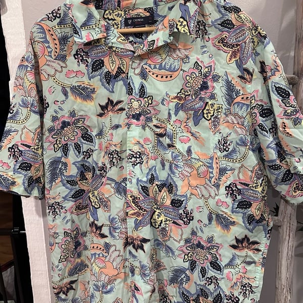 Cremieux Classics Short Sleeve Floral Shirt Size XL