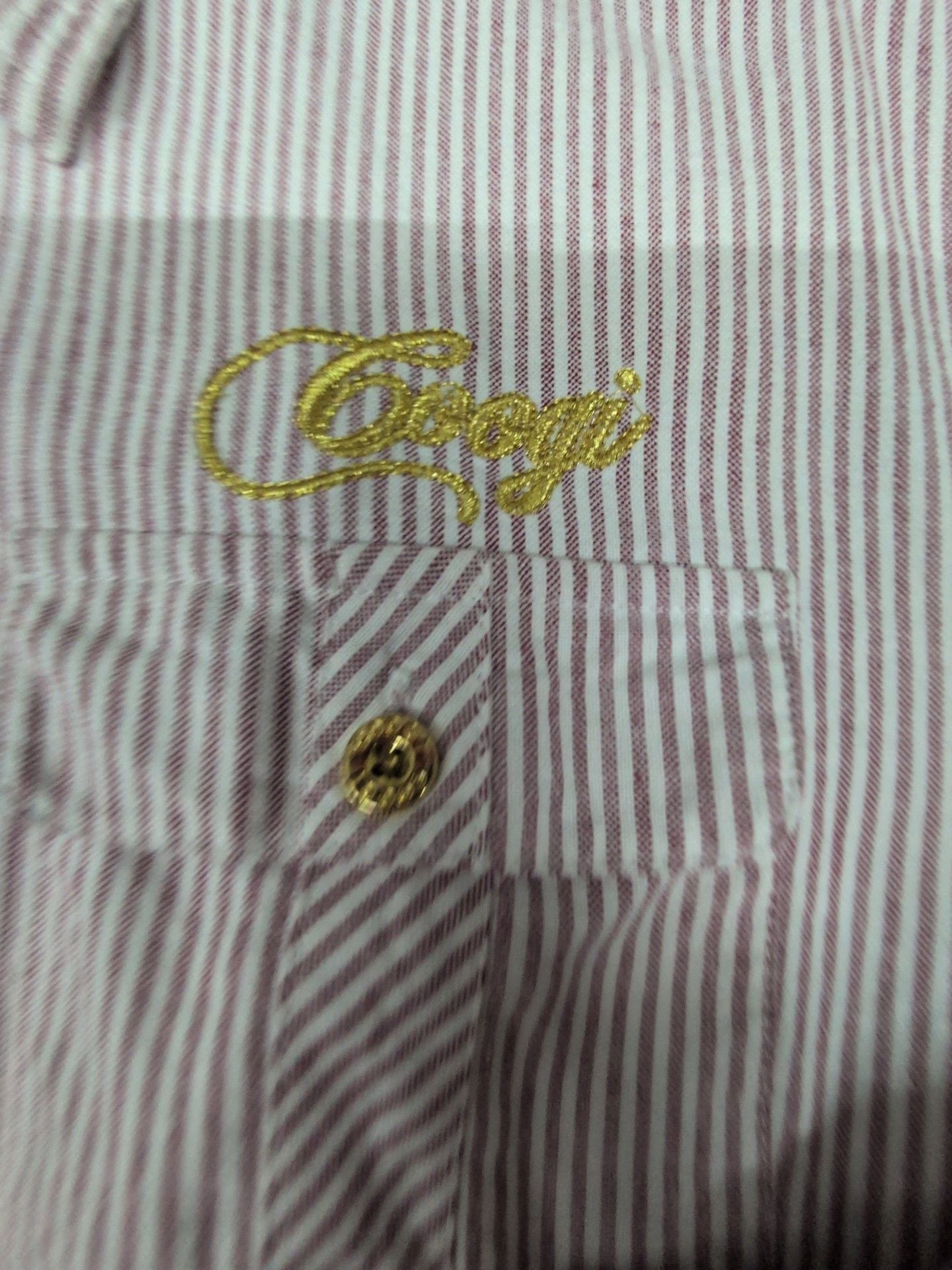 Coogi Striped Full Zip Belted Shirt Dress Size 3X Red White Cotton 8