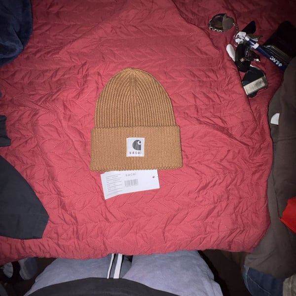 Sacai x Carhartt WIP Ribbed Beanie Brown