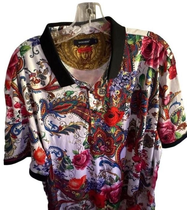 Barabas Polo Shirt Size 4XL Multi Floral Paisley NWOT 4