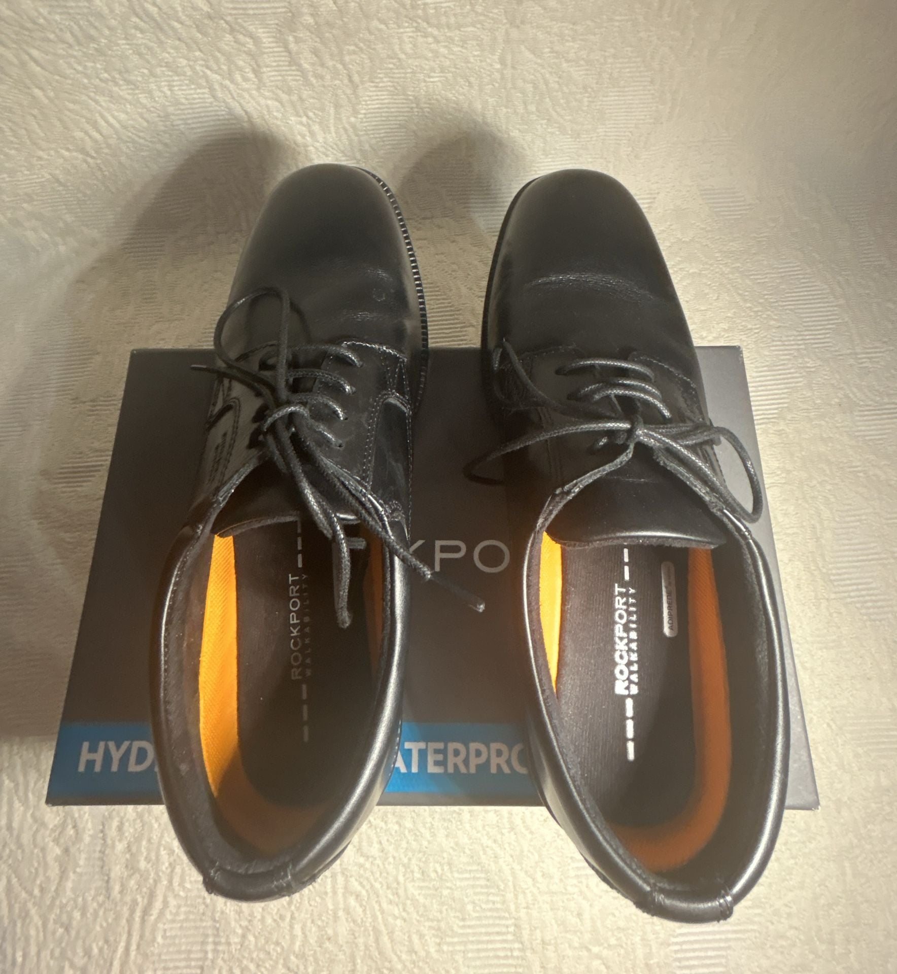 Rockport Hydro-Shield Waterproof Plain Toe Oxford Black Leather 6