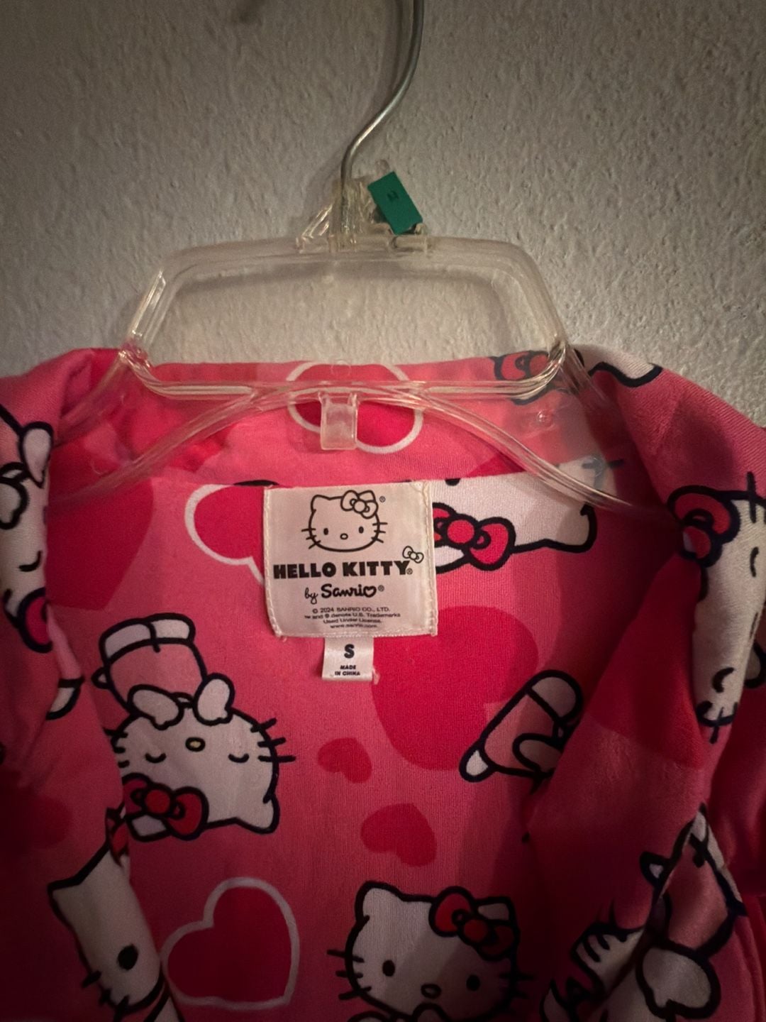 Bundle Hello Kitty Pajama Set Size S Pink Hearts Shorty PJs & plush doll 7