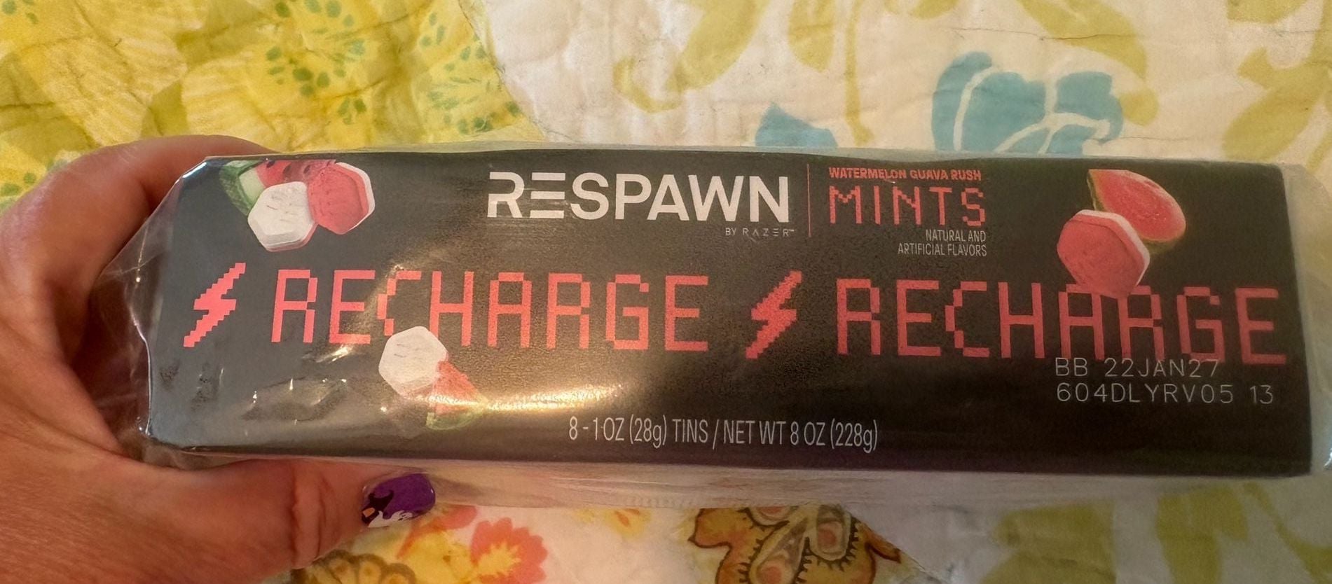 NIP Respawn by Razer Watermelon Guava Recharge Mints 1 Oz Pack of 7 10