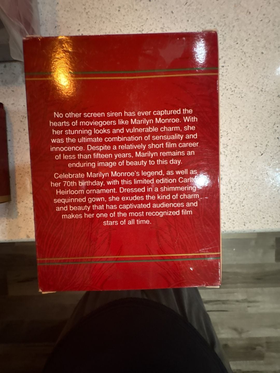 Carlton Cards Marilyn Monroe Heirloom Collection Christmas Ornament 1996 New Never been out of the box 6
