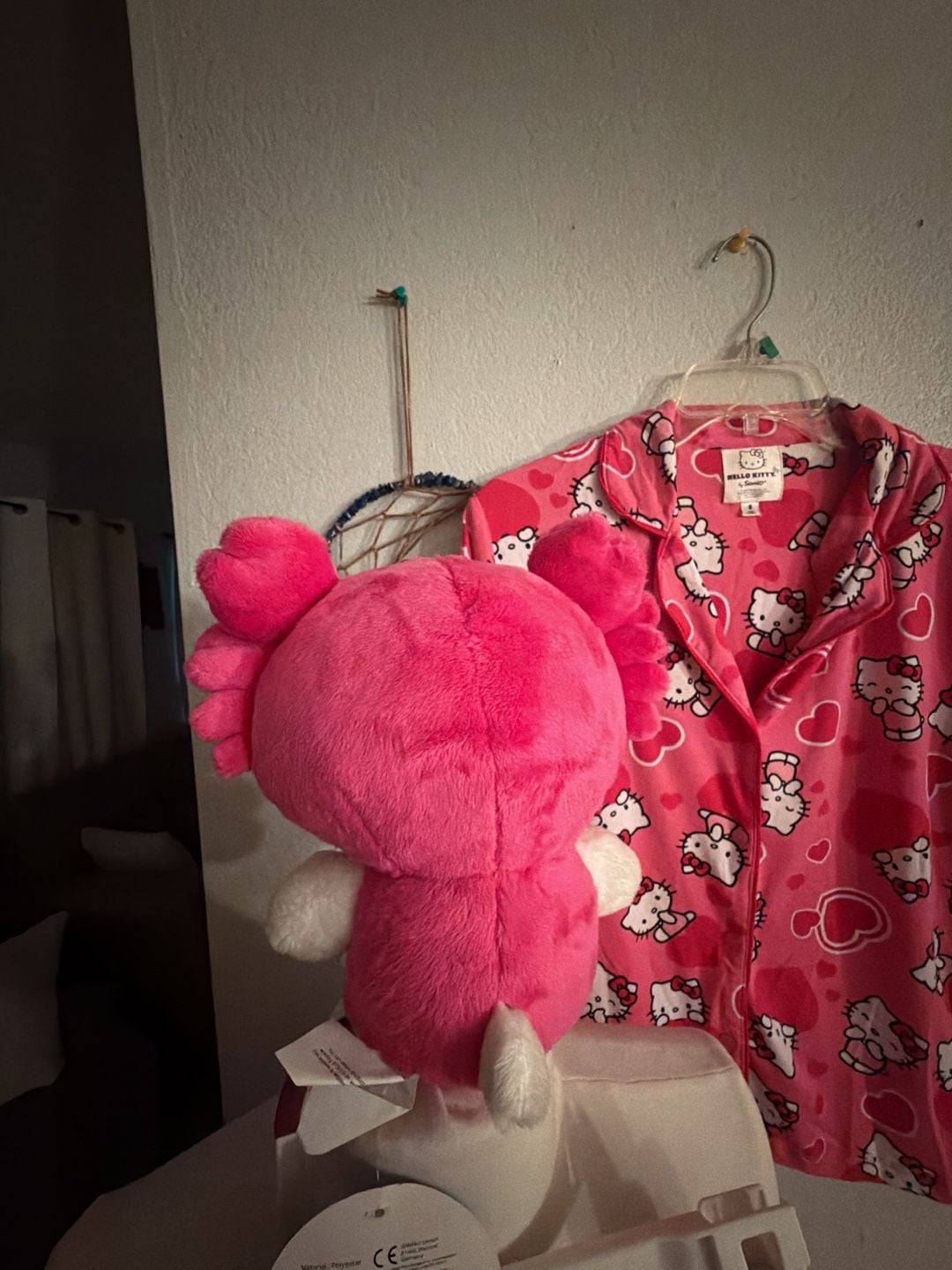 Bundle Hello Kitty Pajama Set Size S Pink Hearts Shorty PJs & plush doll 8