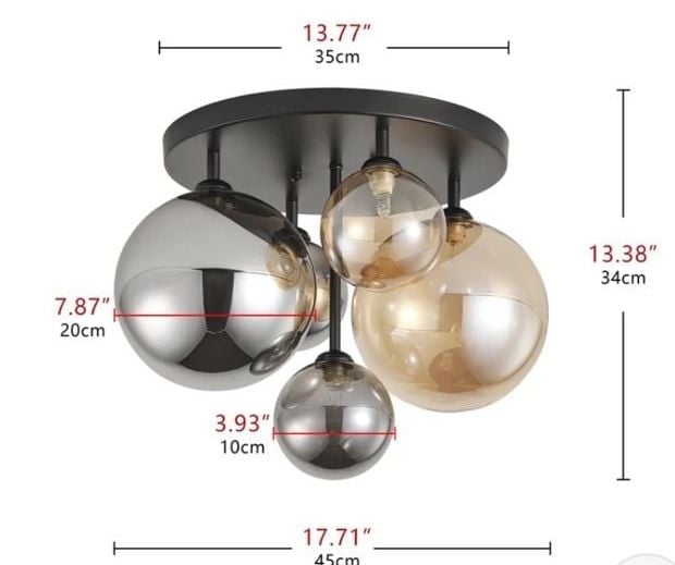 Aiwen 5-Light 17.71-In Flush Mount Ceiling Light 5