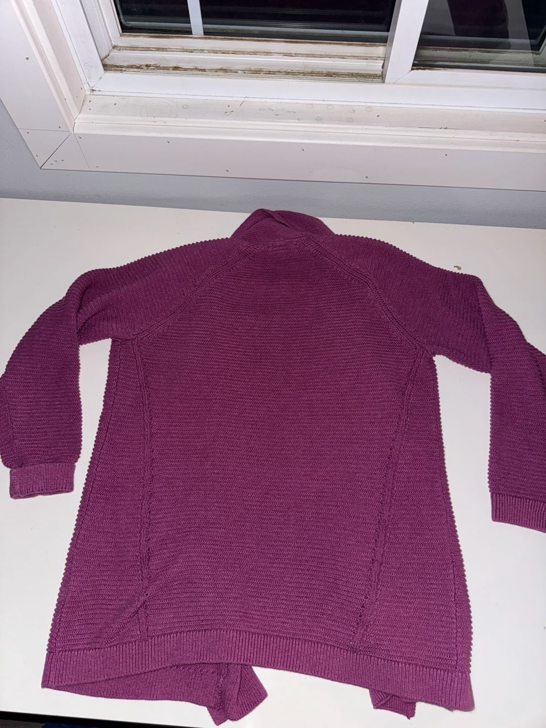 L.L. Bean Cardigan Size M Purple Cotton Shawl 4