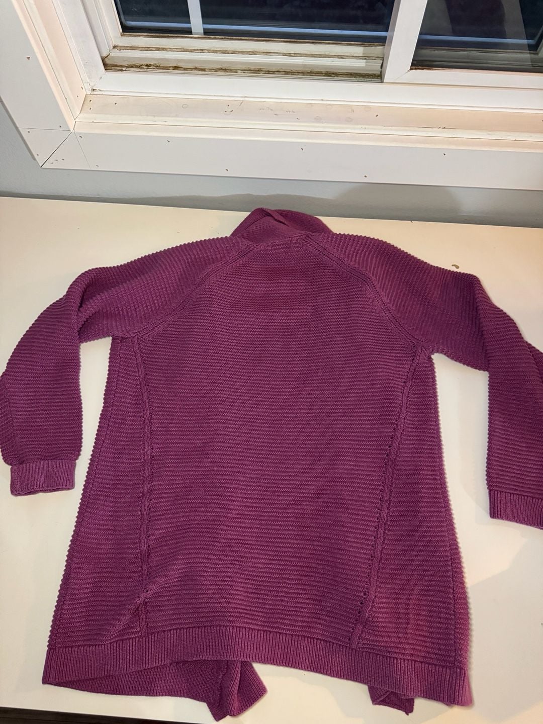 L.L. Bean Cardigan Size M Purple Cotton Shawl 5